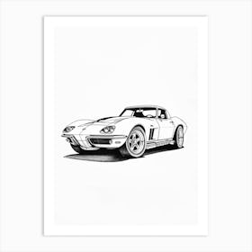 Chevrolet Corvette Line Drawing 2 Art Print