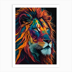 Lion colorful Art Print
