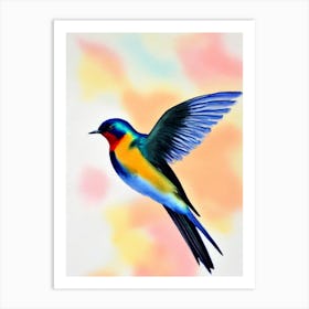 Swallow Watercolour Bird Art Print