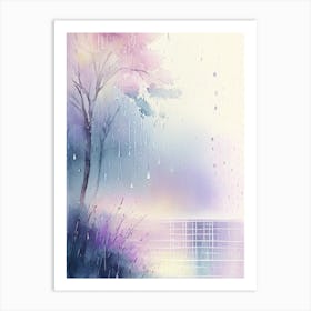 Rain Art Waterscape Gouache 2 Art Print