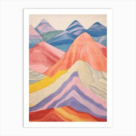 Mount Blackburn United States Colourful Mountain Illustration Art Print