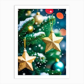 Decorative Snowfall Glow Holiday Tradition Space Festive Light Closeup Decor Season New (31) Art Print