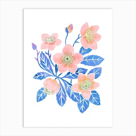 Winter Rose Pink Art Print