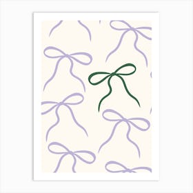 Bows lilac and green pretty Art Print