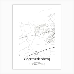 Geertruidenberg,Netherlands Minimalist Map Art Print