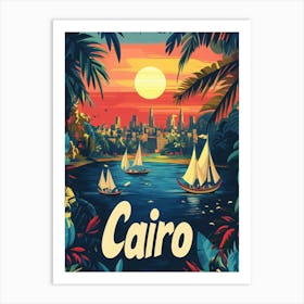 Aihrgdesign A 1970s Inspired Travel Poster For Cairo 2 Art Print