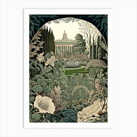 Blenheim Palace Gardens, United Kingdom Vintage Botanical Art Print