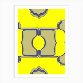 Abstract Yellow And Blue Art Print
