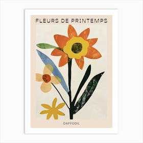 Spring Floral French Poster  Daffodil 1 Art Print