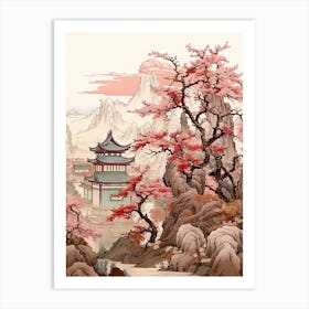 Chinese Plum  Flower Victorian Style 1 Art Print