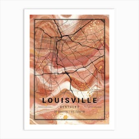 Louisville Map Art Print