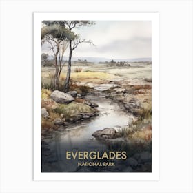 Everglades National Park Watercolour Vintage Travel Poster 3 Art Print