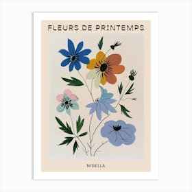 Spring Floral French Poster  Nigella 2 Art Print