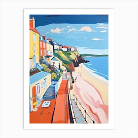 Filey Beach, North Yorkshire, Matisse And Rousseau Style 4 Art Print