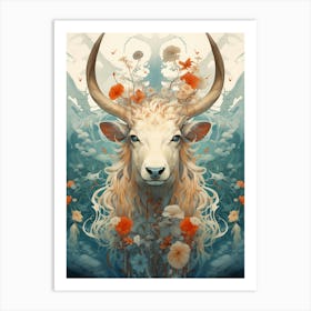 Horned Highland Cow 1 Art Print