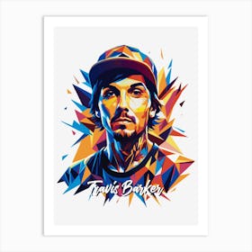 Travis Barker Blink 182 04 Portrait Music Icon WPAP Pop Art Style Art Print