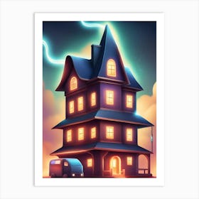 House In The Sky Art Print