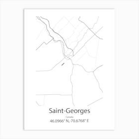 Saint Georges,Canada Minimalist Map Art Print