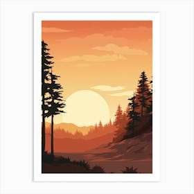 Sunset In The Forest 3 Art Print