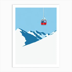 Ischgl, Austria Minimal Skiing Poster Art Print
