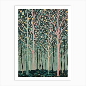 Trees In The Night Art Print