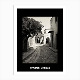 Poster Of Rhodes, Greece, Mediterranean Black And White Photography Analogue 3 Art Print