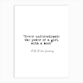 The Power Of A Girl With A Book Quote Art Print