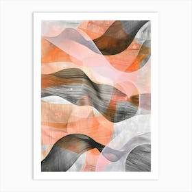 Orange Waves Abstract Flow Poster