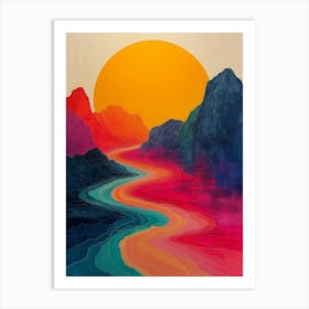 Sunset In The Mountains 55 Art Print