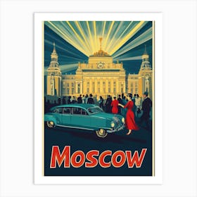 Aihrgdesign A Retro Travel Poster For Moscow 2 Art Print