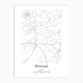 Kinrooi,Belgium Minimalist Map Art Print