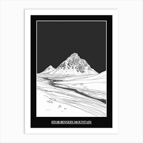 Stob Binnein Mountain Line Drawing 5 Poster Art Print