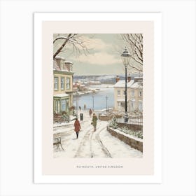 Vintage Winter Poster Plymouth United Kingdom Art Print