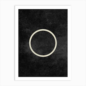 Minimal New Moon Phase In Charcoal Art Print