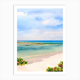 Flamingo Bay, Aruba Watercolour Art Print