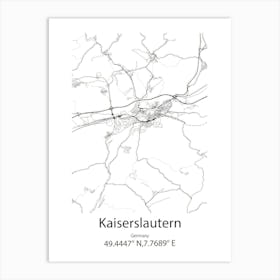 Kaiserslautern,Germany Minimalist Map Art Print