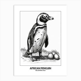 Penguin Balancing Eggs Poster Art Print