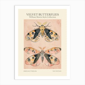 Velvet Butterflies Collection Spring Butterflies William Morris Style 8 Art Print