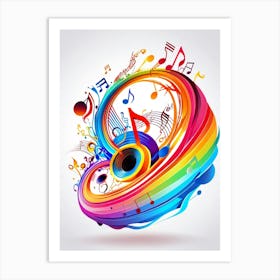 Colorful Music Background 1 Art Print