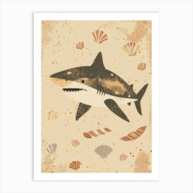 Muted Pastel Seascape Shark 4 Art Print