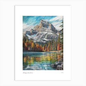Rocky Mountains Usa Pencil Sketch 2 Watercolour Travel Poster Art Print