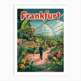 Aihrgdesign A Retro Travel Poster For Frankfurt Featuring The 4dc29345 Bb32 447e 956b Fdb5905a7fcb 1 Art Print