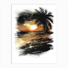 Sunset At The Beach 37 Art Print