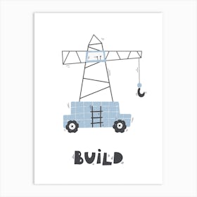 Cute Funny Crane Art Print