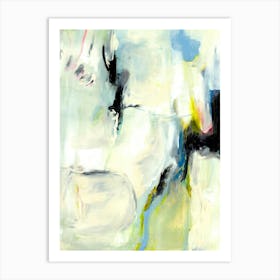 SEA OF CALM - Pastel and Neon Pink Yellow and Blue "Swimming" Abstract Painting by  "COLT X WILDE"  Art Print