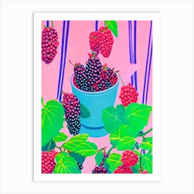 Marionberry 1 Risograph Retro Poster Fruit Art Print