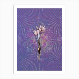 Vintage Autumn Crocus Botanical Illustration on Veri Peri n.0302 Art Print