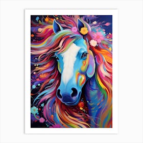 Colorful Horse Face Portrait Art Print
