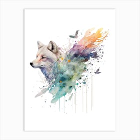 Wolf Watercolor Painting Art Print