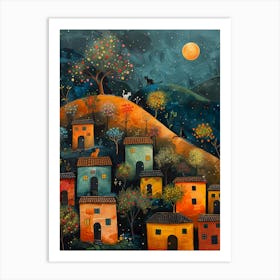 Night In The Village Art Print